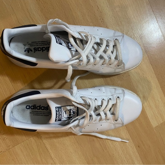 Adidas Stan Smith Men’s White and Navy Color Size 10.5 - Picture 4 of 4